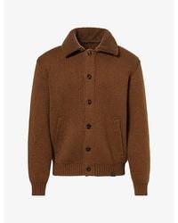 Tom Ford - Shearling-Collar Cashmere Knitted Cardigan - Lyst