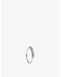 Monica Vinader - Mv Linear Pavé 925 Sterling And Lab Grown Diamond Stacking Ring - Lyst
