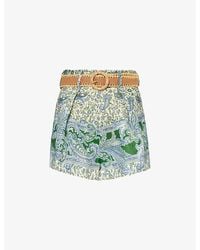 Zimmermann - Ottie Paisley-print Linen Shorts - Lyst