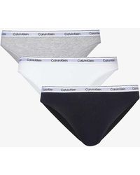 Calvin Klein - Modern Branded-waistband Pack Of Three Stretch-cotton Briefs X - Lyst
