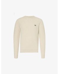Fred Perry - Logo-embroidered Ribbed Wool-knit Jumper X - Lyst