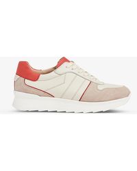 LK Bennett Tatiana Suede And Leather Low-top Trainers - Pink