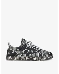 Christian Louboutin - Louis Junior Orlato Floral-print Leather Low-top Trainers - Lyst