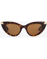 Alexander McQueen - Hava Brown Am0442s Cat-eye-frame Acetate Sunglasses - Lyst