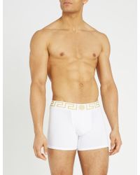 versace swim trunks white
