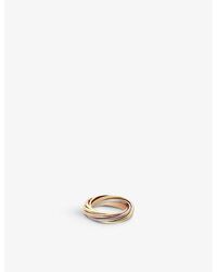 Cartier - Trinity 18ct White-gold, Rose-gold And Yellow-gold Ring - Lyst