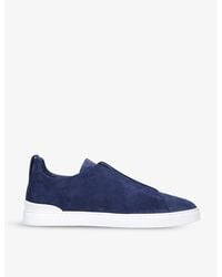ZEGNA - Triple Stitch Low-Top Suede Trainers - Lyst