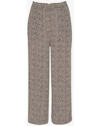 Whistles - Dashed Leopard-print Relaxed-fit Woven Trousers - Lyst