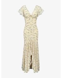 House Of Cb - Amina Print Georgette Maxi Tea Dress Xs (A-C Cup) - Lyst