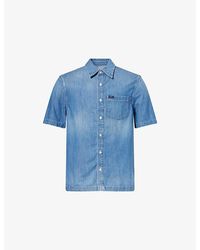 7 For All Mankind - Short-Sleeve Soft Denim Shirt - Lyst