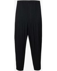 Homme Plissé Issey Miyake - Dropped-crotch Pleated Relaxed-fit Knitted Trousers - Lyst