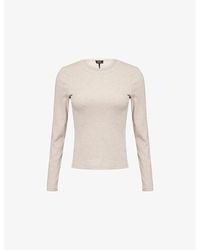 ME+EM - Ultimate Ribbed Long-Sleeve Stretch-Cotton Top - Lyst