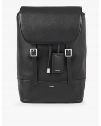Sandro - Logo-print Buckled-fastened Faux-leather Backpack - Lyst
