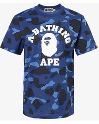 A Bathing Ape - Vy Camo College Logo-print Cotton-jersey T-shirt - Lyst