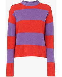 Whistles - Block-striped Relaxed-fit Wool Jumper - Lyst