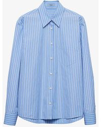 Prada - Stripe-motif Wear-fit Cotton-poplin Shirt - Lyst
