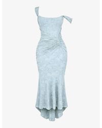 House Of Cb - Cesca Floral-Print Corseted Stretch-Woven Maxi Dress - Lyst