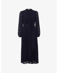 Phase Eight - Marina Cut-Out Pleated Woven Midi Dress - Lyst