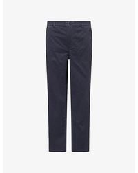 PAIGE - Eberton Tapered-Leg Stretch-Cotton Trousers - Lyst