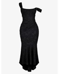 House Of Cb - Cesca Floral-print Corseted Stretch-woven Maxi Dres - Lyst