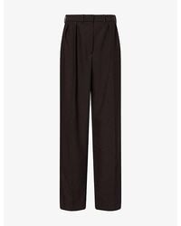 Magda Butrym - Tailored Pleated Straight-Leg Wool-Blend Trousers - Lyst