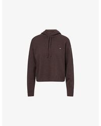 ADANOLA - Logo-Plaque Ribbed-Knit Wool Hoodie - Lyst