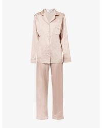 THE NAP CO - Contrast-Piping Straight-Leg Stretch-Woven Pyjama Set - Lyst