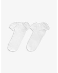 Maje - Bonneterie Frilled Cotton-Blend Socks - Lyst