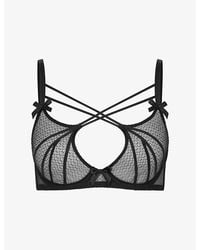 Agent Provocateur - Nicki High-Neck Underwired Mesh Bra - Lyst