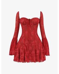 House Of Cb - Analissa Floral-Pattern Lace Mini Dress - Lyst