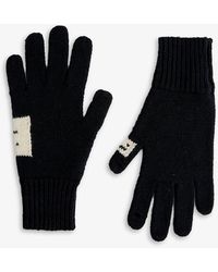 Acne Studios Keanu Pop Face-print Wool-blend Gloves - Black