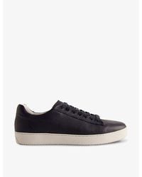 Ted Baker - Vy Wstwood Logo-debossed Pebbled-leather Low-top Trainers - Lyst