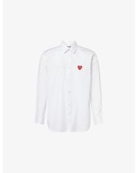 COMME DES GARÇONS PLAY - Heart Logo-Embroidered Cotton Shirt - Lyst