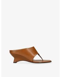 KHAITE - Marlow 55 Leather Heeled Mules - Lyst