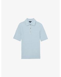Reiss - Era Half-Button Textured-Knit Polo - Lyst