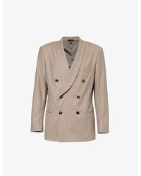 Giorgio Armani - Double-breasted Notched-lapel Regular-fit Woven Blazer - Lyst