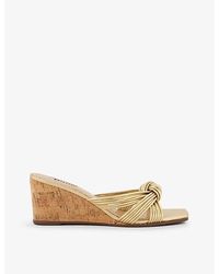 Dune - Kope Knot-front Leather Wedge Mules - Lyst