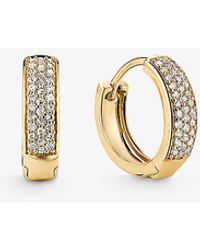 MEJURI - Bold huggie Hoops 14ct Yellow- And 0.178ct Round-cut Diamond Earrings - Lyst