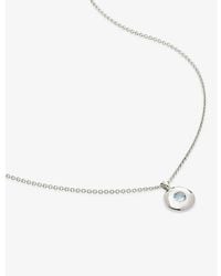 Monica Vinader - March Birthstone Sterling- And Aquamarine Necklace - Lyst