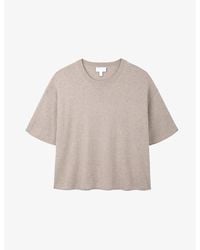 The White Company - Rolled-Edge Knitted Cotton T-Shirt - Lyst