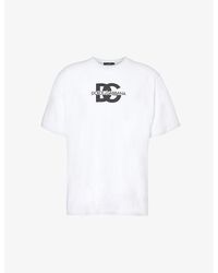 Dolce & Gabbana - Brand-print Crewneck Cotton-jersey T-shirt - Lyst