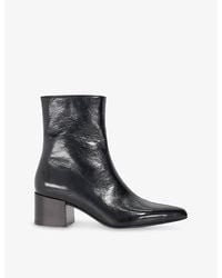 Dune - Pami Patent-Leather Heeled Ankle Boots - Lyst