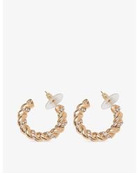 Maje - Twisted Rhinestone Brass Hoop Earrings - Lyst
