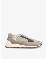 Brunello Cucinelli - Runner Panelled Suede Low-top Trainers - Lyst
