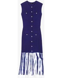 Maje - Tie-dye Pleated Knitted Midi Dress - Lyst
