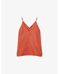 JOSEPH - Aragon V-Neck Silk And Cotton-Blend Tank Top - Lyst
