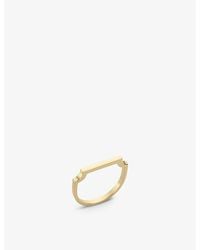 Monica Vinader - Signature Thin 18Ct-Plated Vermeil Sterling Ring - Lyst