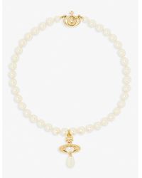 Vivienne Westwood - Orb Gold-tone Brass And Faux-pearl Choker Necklace - Lyst