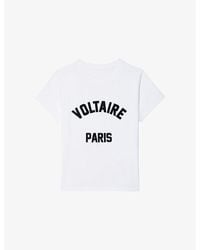 Zadig & Voltaire - Alys Brand-Appliqué Cotton-Jersey T-Shirt - Lyst