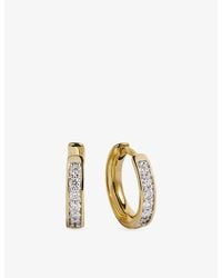 Monica Vinader - Essential 18Ct Vermeil And 0.14Ct Lab-Grown Diamond Huggie Earrings - Lyst
